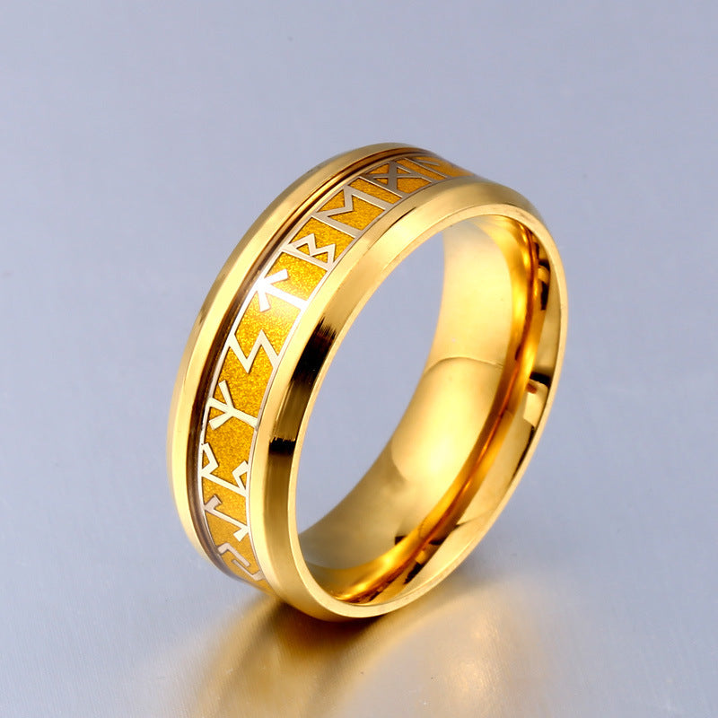 Personalized Titanium Steel Viking Letter Ring for Men and Women - Korean Fashion Trend