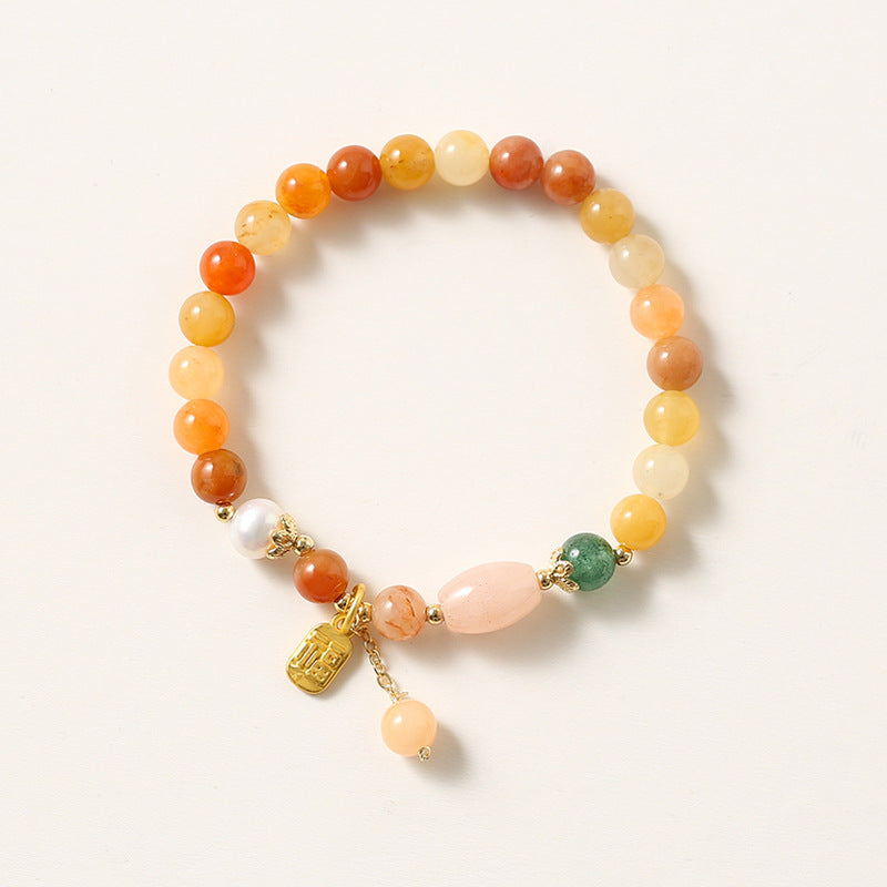 Fortune's Favor: Sterling Silver Jade Beaded Crystal Bracelet