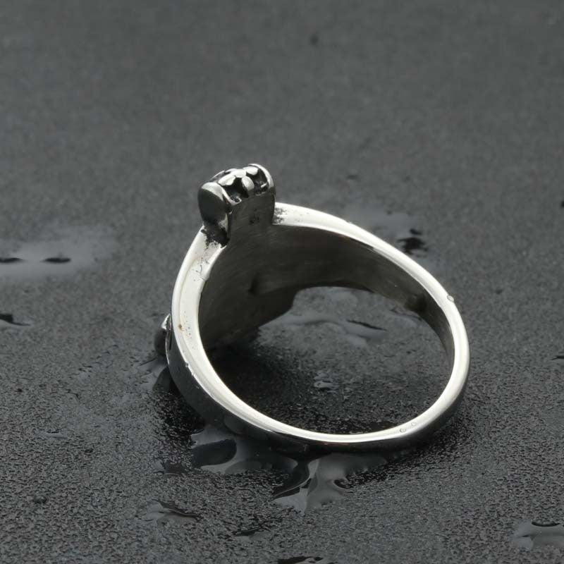 Titanium Steel Skull Ring for Men – Retro Punk Halloween Jewelry Direct from Manufacturer