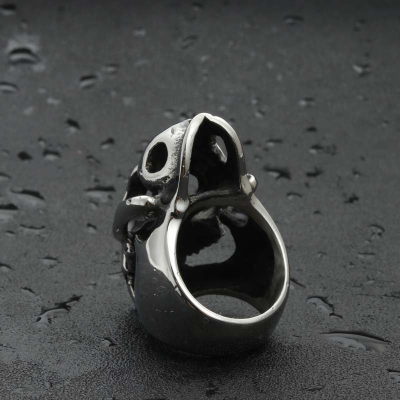 Titanium Steel Big Monster Head Ring - Retro Punk Jewelry for Men