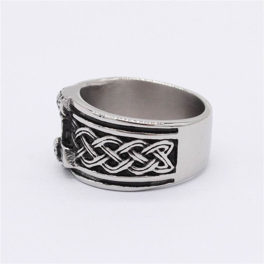 Retro Viking Pirate Thor Hammer Titanium Steel Ring for Men