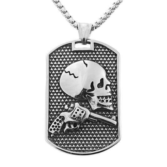 Personalized Titanium Steel Skull Pendant Necklace for Men - Retro Punk Trendy Design