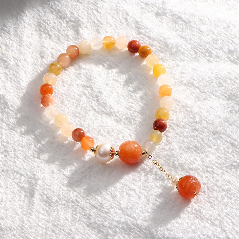 Colorful Candy Jade Bracelet with Sterling Silver Needle