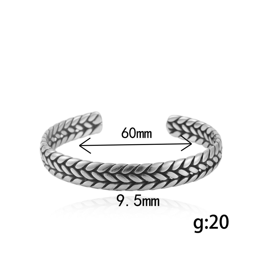 Men's Fashion Titanium Steel Twist Bracelet - Simple and Stylish Ponytail Accessory