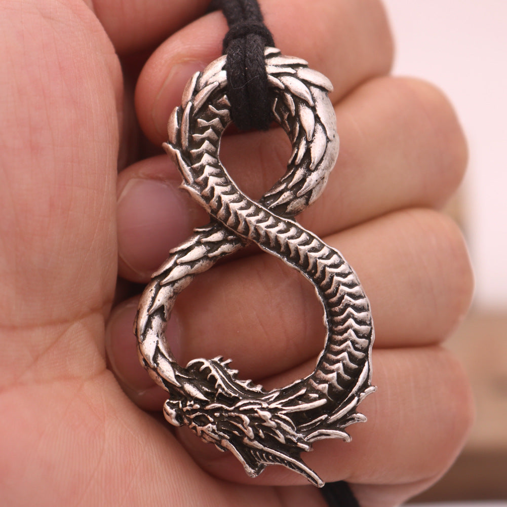 Viking Odin Dragon Pendant Men's Necklace - European & American Fashion Jewelry