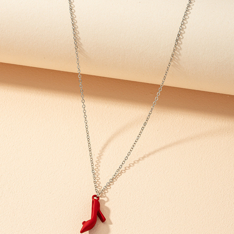 Red High Heel Charm Necklace - Exquisite Design and Elegant Style