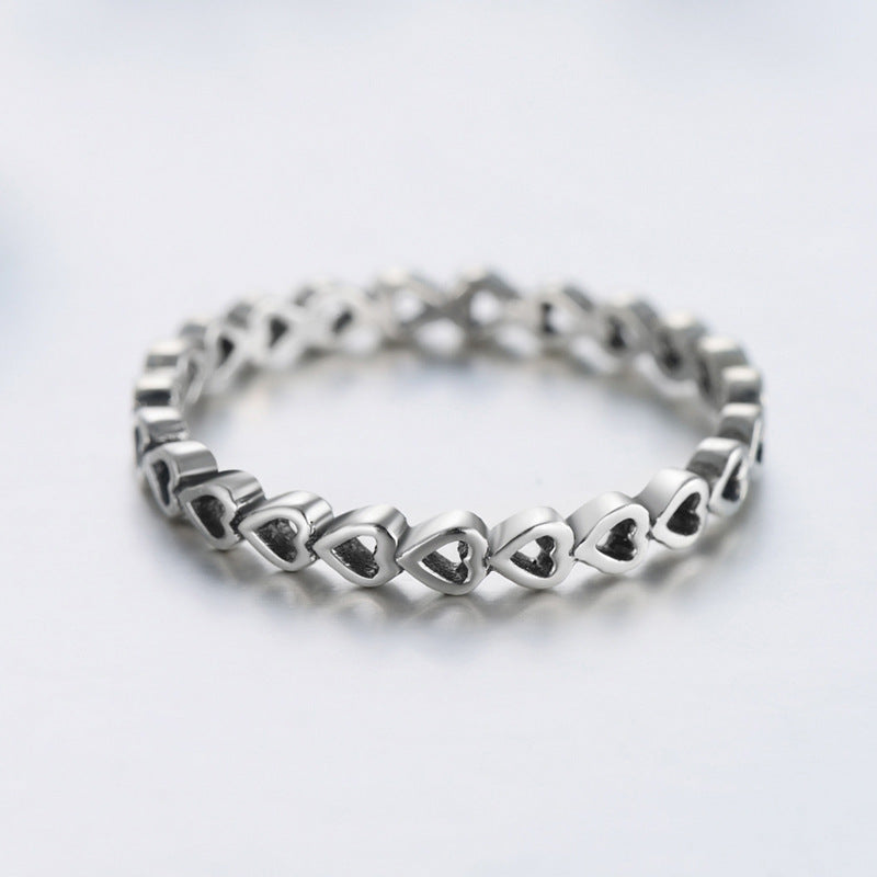 Dainty Sterling Silver Heart-shaped Index Finger Ring - Perfect for Women in Japan and South Korea