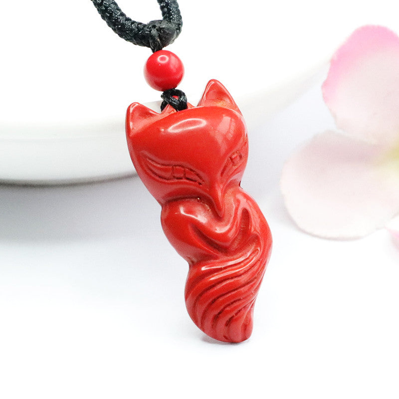 Crimson Sandstone Sly Fox Necklace