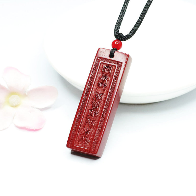 Cinnabar Pendant Purple Gold Sand Nine-character Mantra Pendant