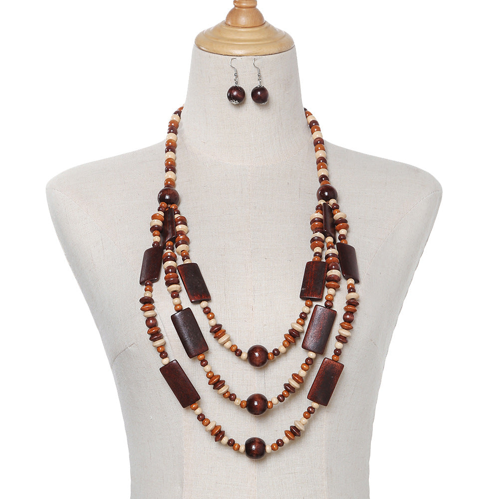 Wooden Bead Necklace Set - Savanna Rhythms Collection