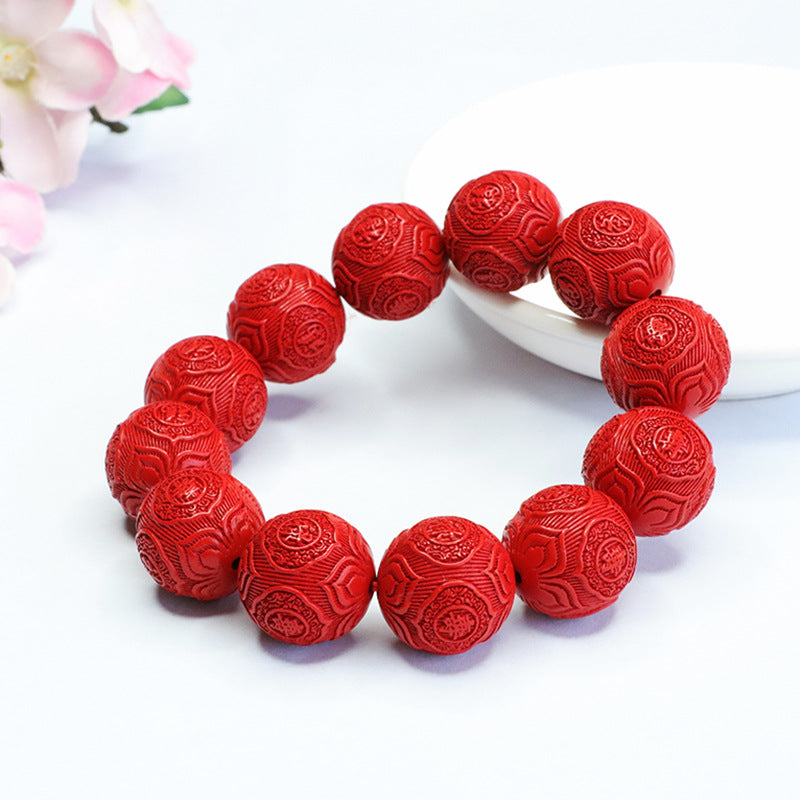 Red Sand Cinnabar Bracelet for Good Luck and Blessings