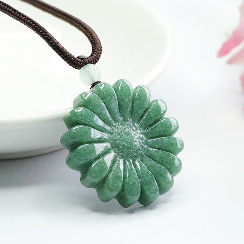 Jade Flower Fortune Pendant