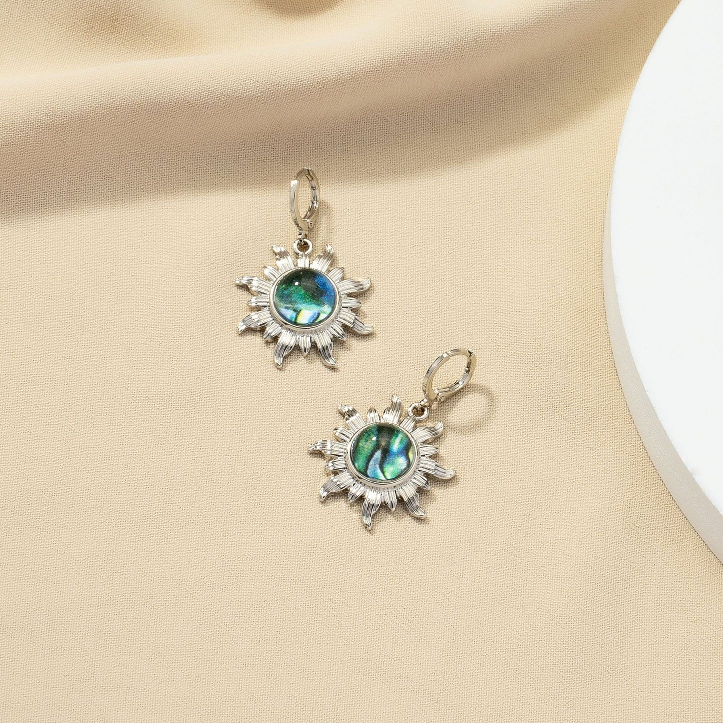 Sunflower Green Earrings - Vienna Verve Collection