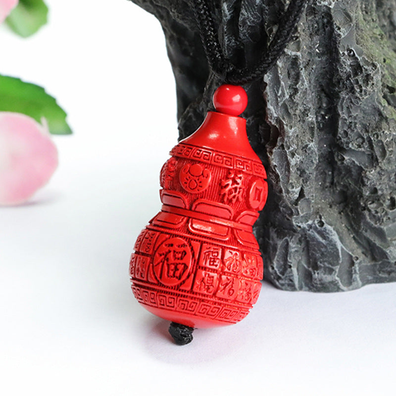 Vermilion Sand Pendant, Red Sand Blessing Gourd Pendant