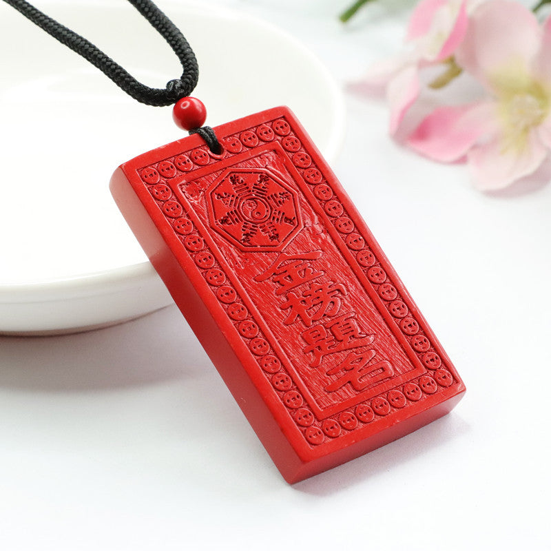 Pendant for Exam Success with Red Sand Square Gem