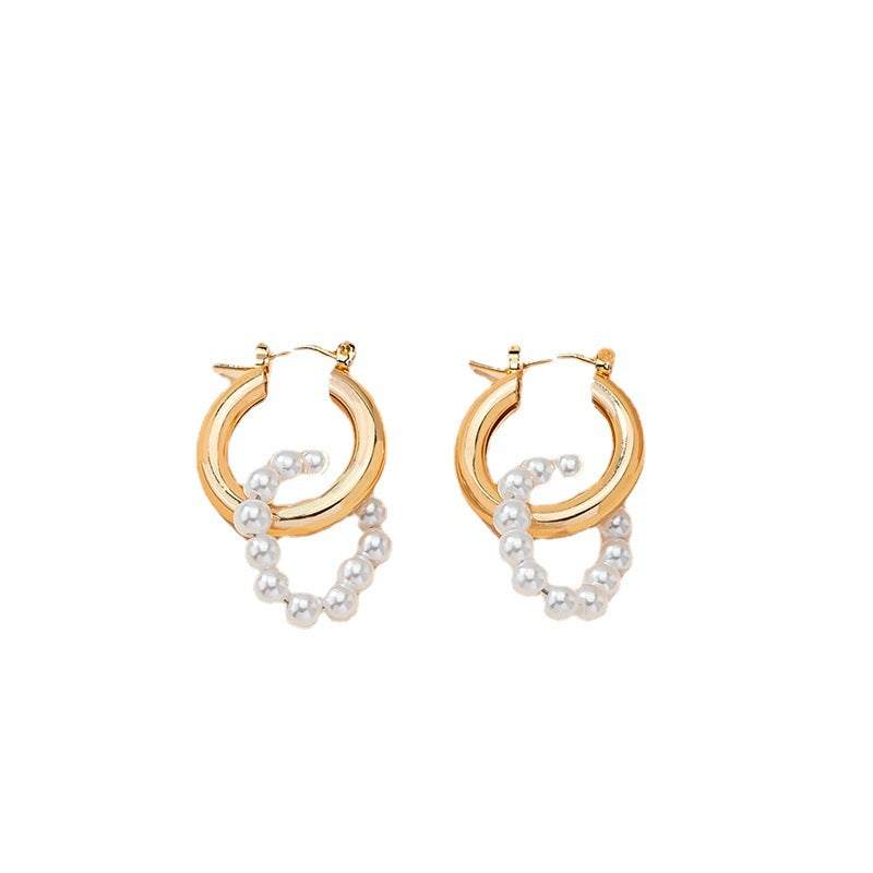 Geometric Pearl Earrings - Elegant and Minimalist Vienna Verve Collection