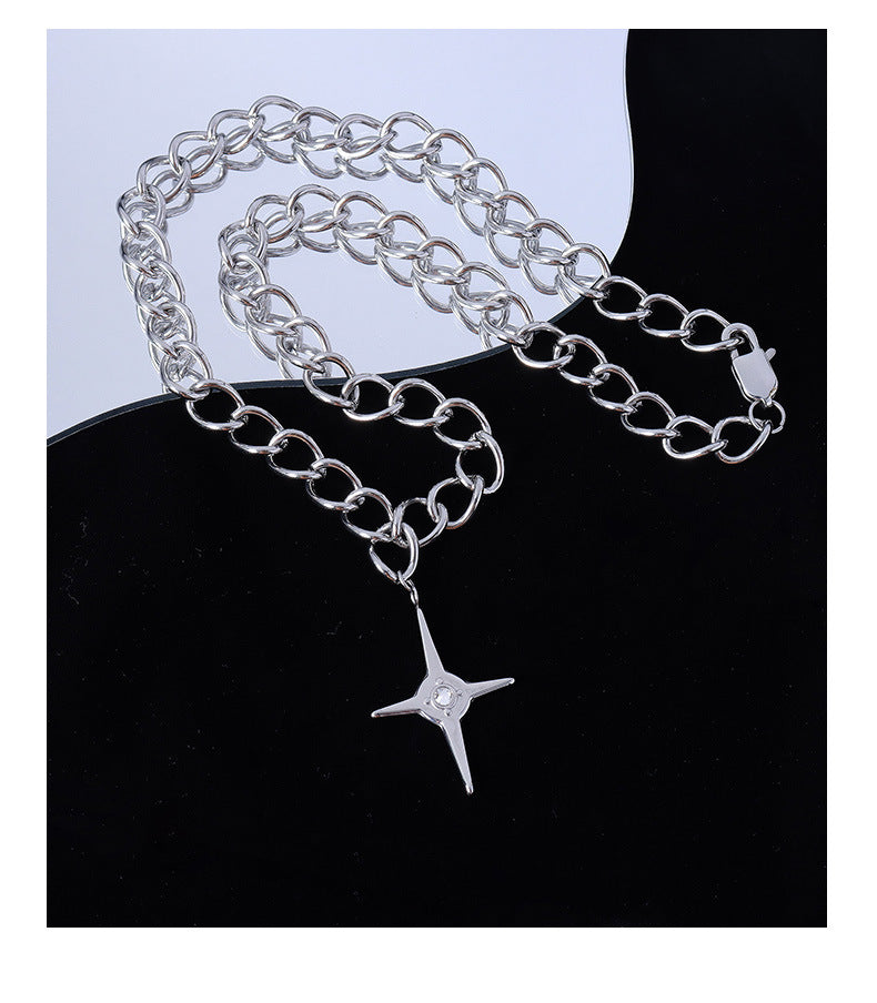 Stylish Cross Zircon Necklace for Men and Women