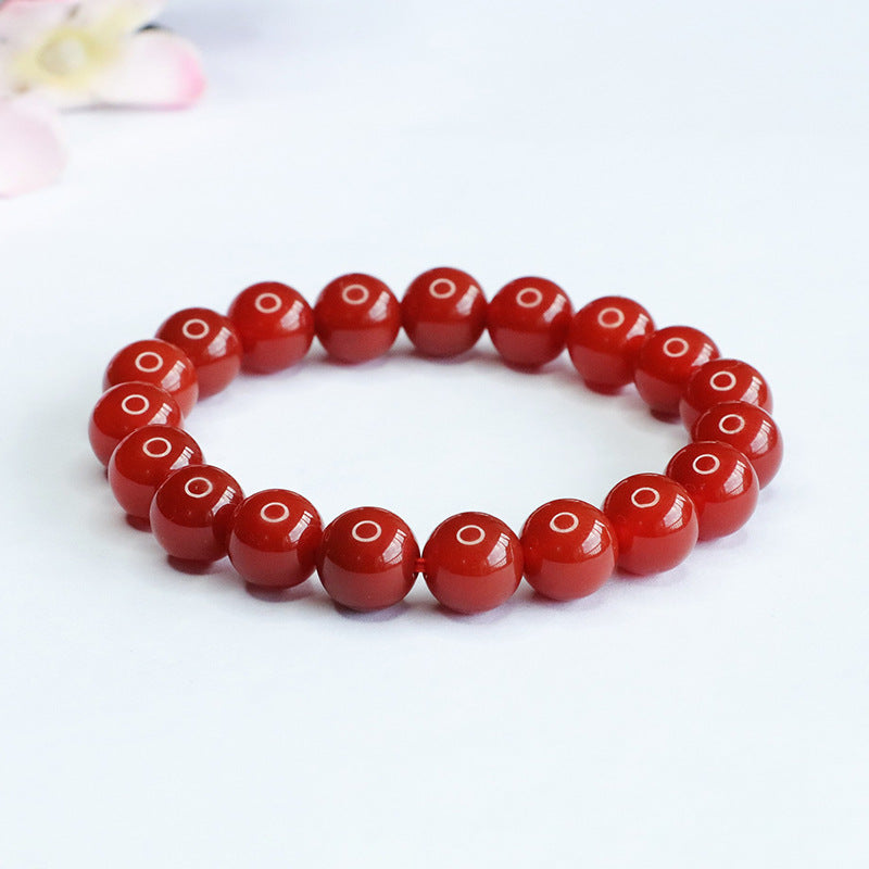 Fortune's Favor Sterling Silver and South Red Agate Bracelet