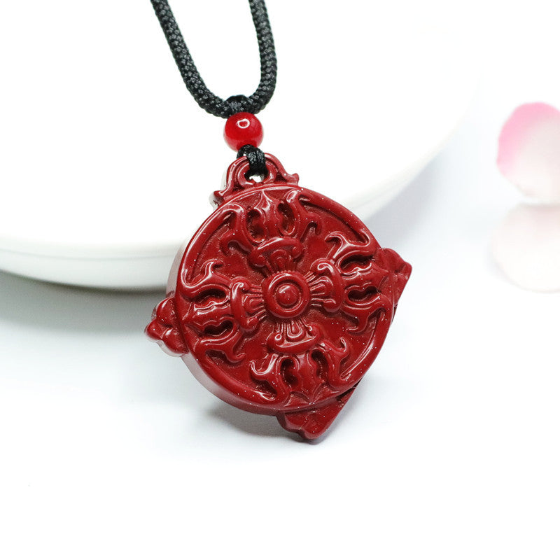 Cinnabar Pendant Purple Gold Sand Medallion Vajra Pendant