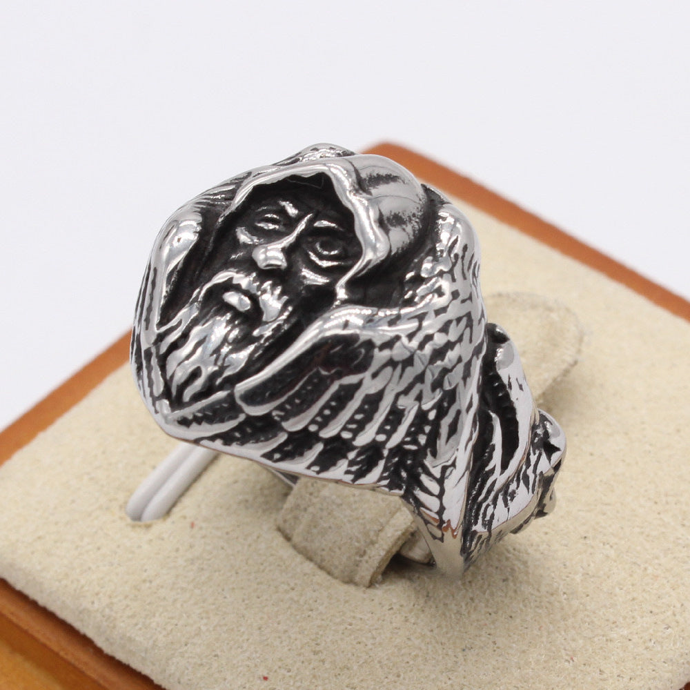 Wizard and Wings Titanium Steel Ring for Men