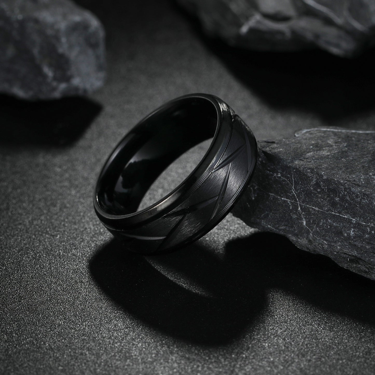 8mm Stainless Steel Floral Men's Ring - Premium Quality, Durable, and Stylish