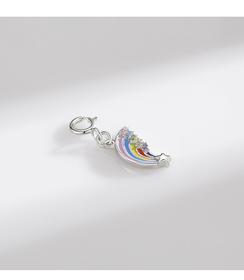 Rainbow Micro Inlaid Sterling Silver Pendant: Everyday Genie Collection