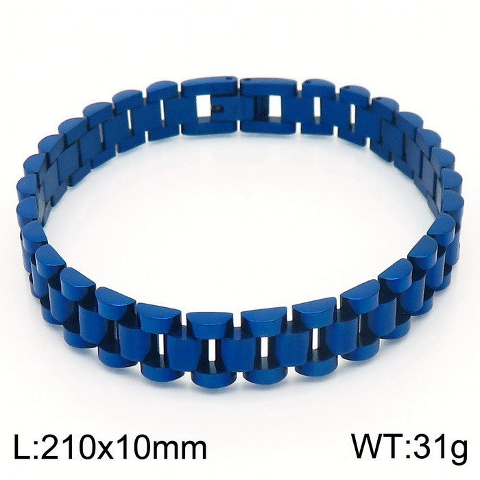 Stylish Customizable Titanium Steel Bracelet for Men - Classic European American Design