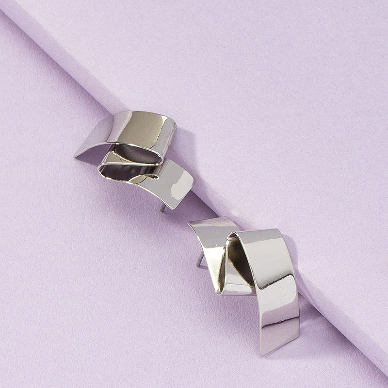 Geometric Distortion Metal Earrings from the Vienna Verve Collection