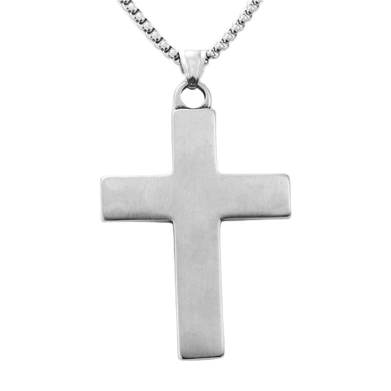 Personalized Retro Titanium Steel Cross Pendant Necklace for Men - Trendy Punk Style