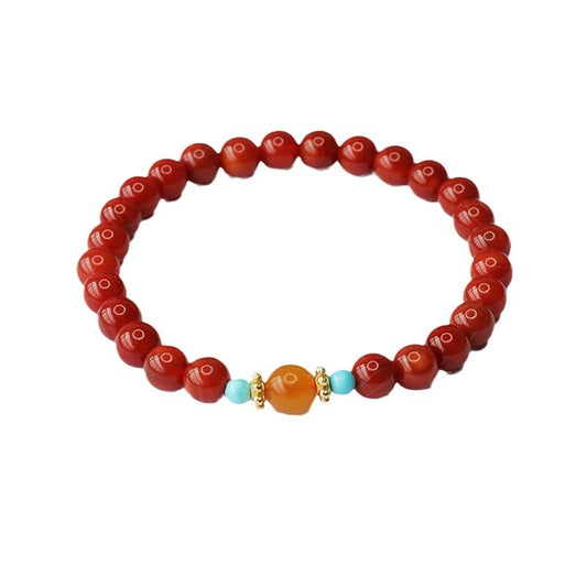 Fortune's Favor Agate and Honey Wax Amber Bracelet