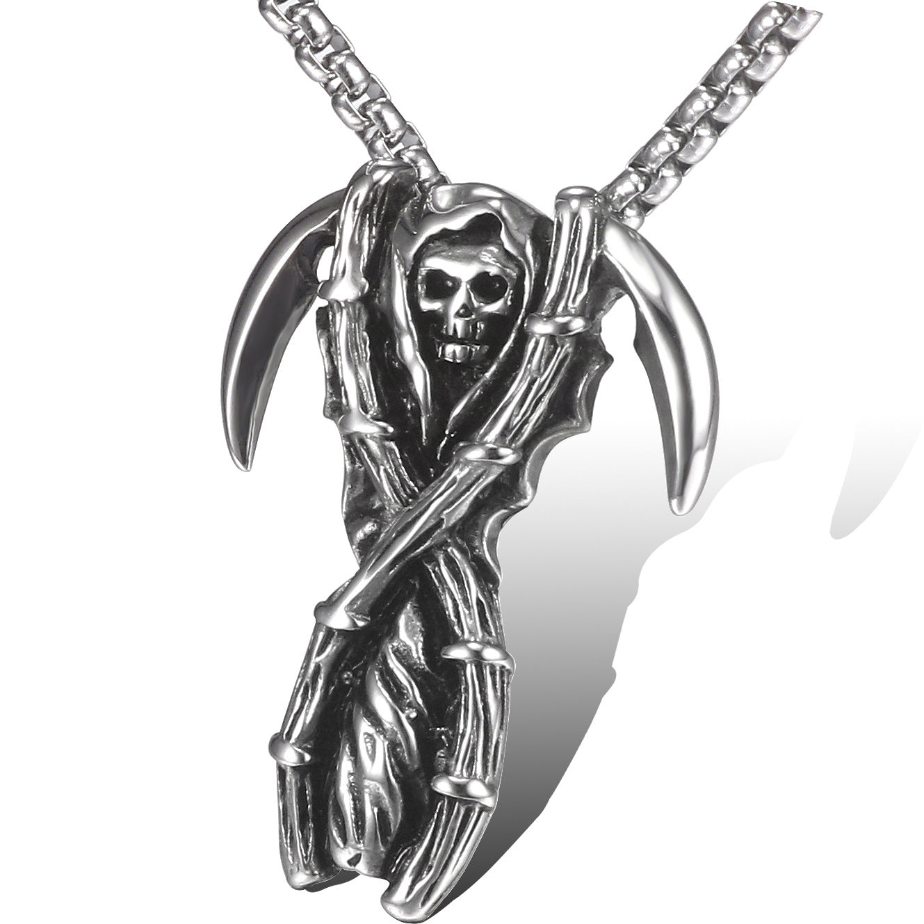 Titanium Steel Retro Reaper Pendant for Men - Personalized Domineering Jewelry