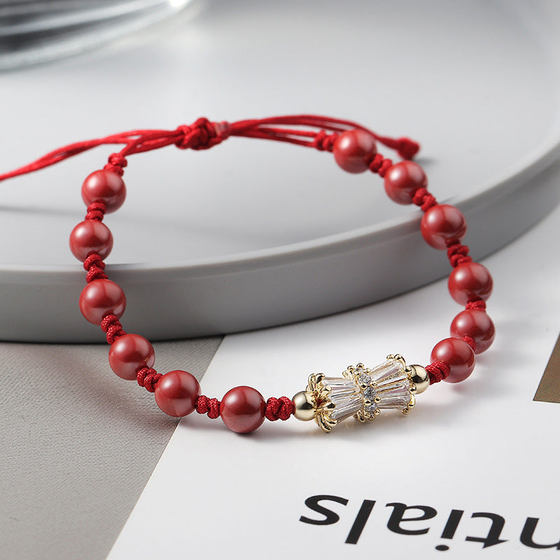 Elegant Sterling Silver Cinnabar Bracelet for Women