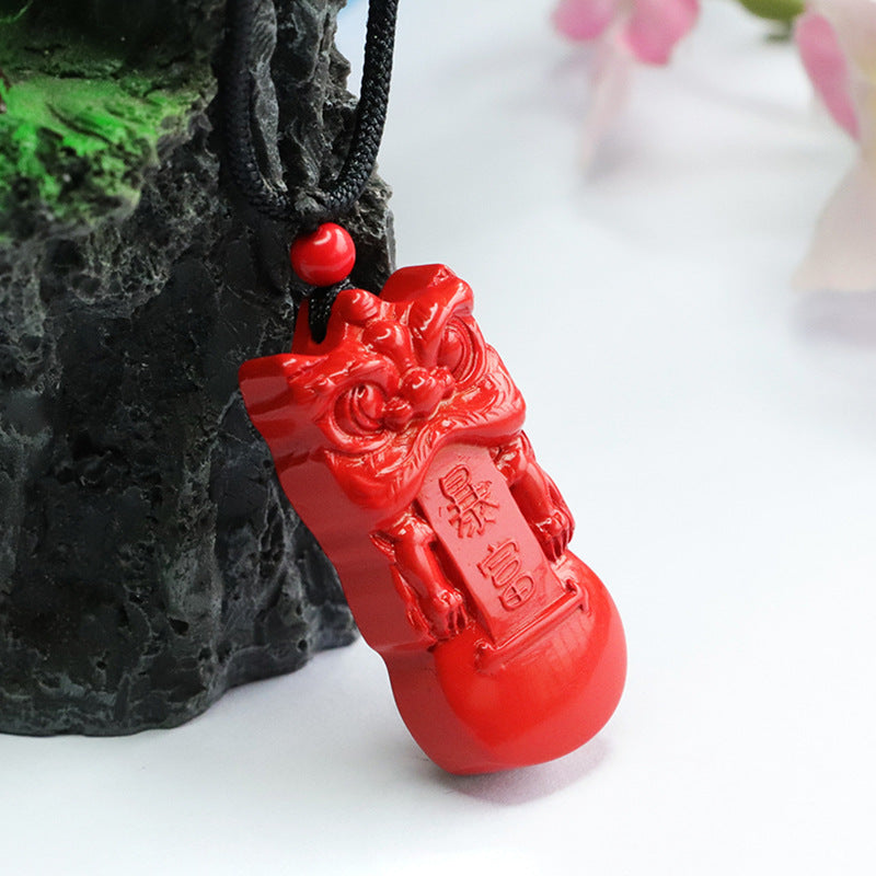 Vermilion Sand Pendant, Red Sand Awakening Lion, Rich and Rich Pendant