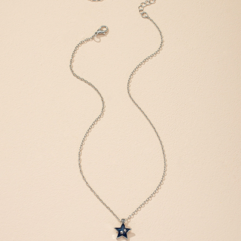 Enamel Moon Star Necklace with Luxury Design from Japan and South Korea