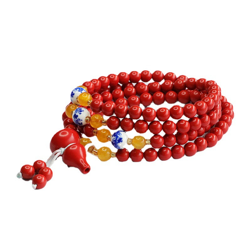 Red Sand Buddha Beads Bracelet