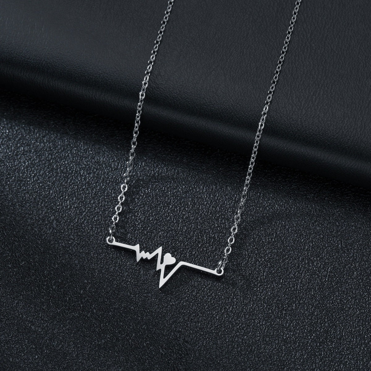 Wholesale Electrocardiogram Stainless Steel Necklace with Japanese and Korean Style