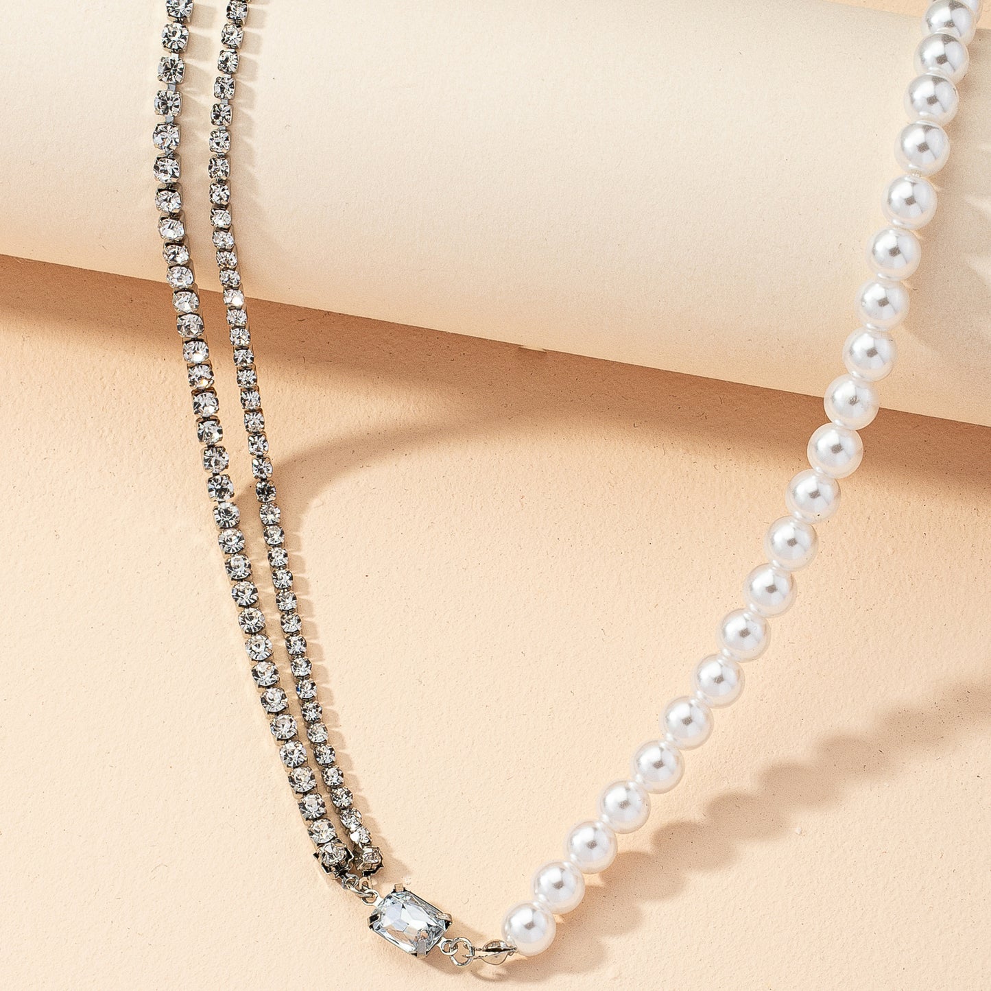 Chic Pearl Necklace with Cross-Border Charm