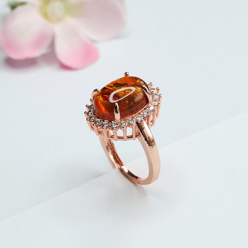 Sunflower Amber Zircon Ring with Sterling Silver