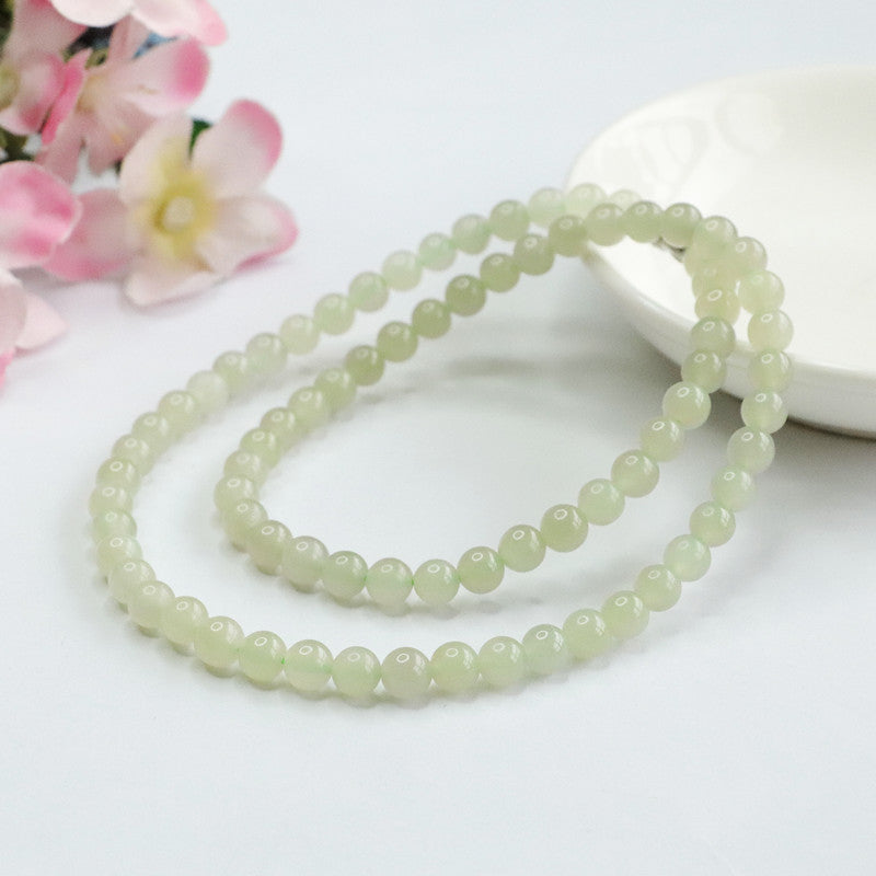 Natural Hetian, Ice Jade, Necklace Beads Jewelry