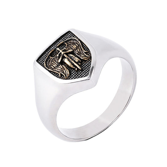 Vintage Angel Wings Titanium Steel Men's Ring