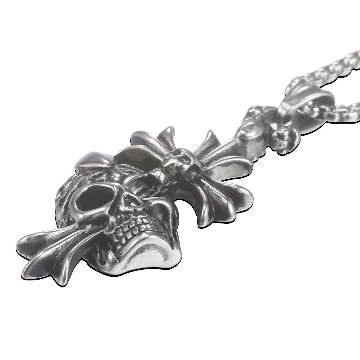 Bold Skull Titanium Steel Pendant for Men - Personalized Retro Design