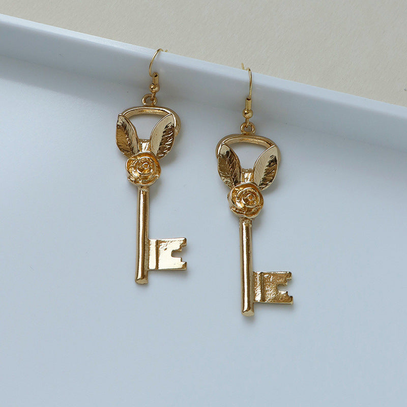 Rose Key Exaggerated Earrings - Vienna Verve Collection