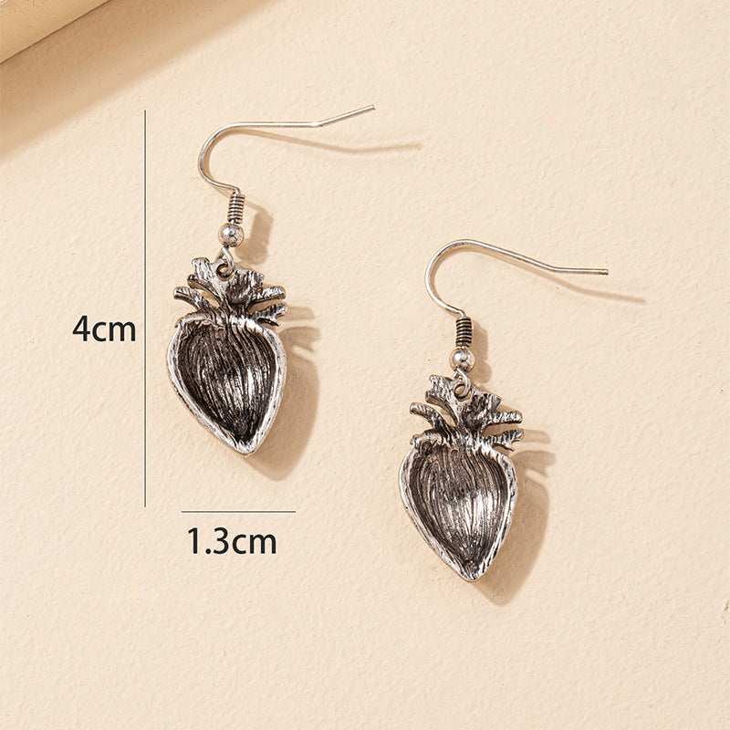 Heart Detail Asymmetrical Organ Earrings - Vienna Verve Collection by Planderful