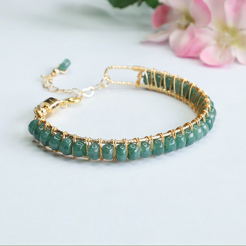 Jade Stone Beaded Abacus Bracelet