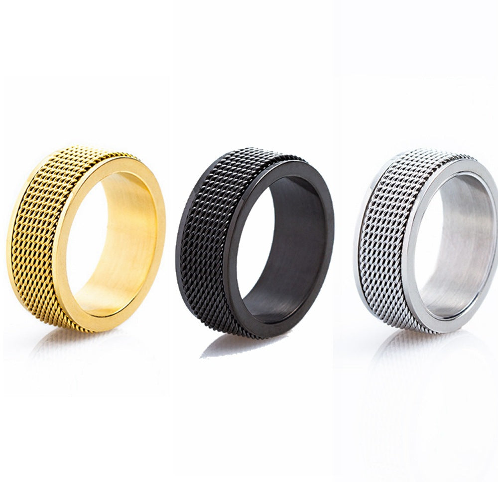 Titanium Steel Rotating Ring for Men - Outdoor Pressure Reducing Design