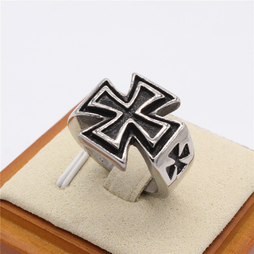 Crusader Cross Pattee Titanium Steel Ring for Men