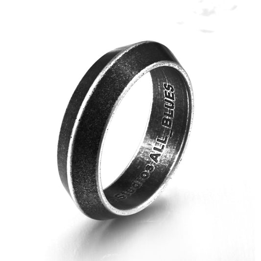 Nordic-Inspired Titanium Steel Triangle Ring for Men - Wholesale Retro Jewelry Collection