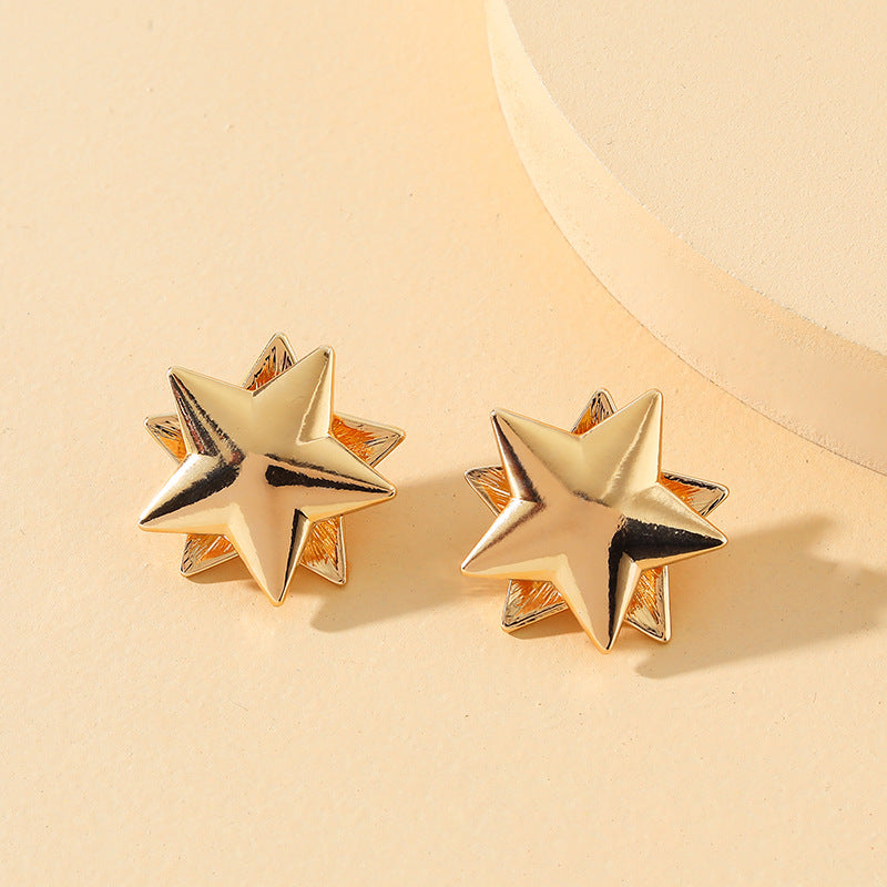 Glamorous Alloy Star Earrings with Unique Design