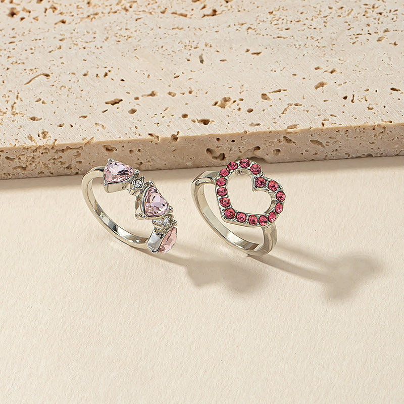 Pink Love Ring Set: A Fusion of Elegance from Japan and South Korea