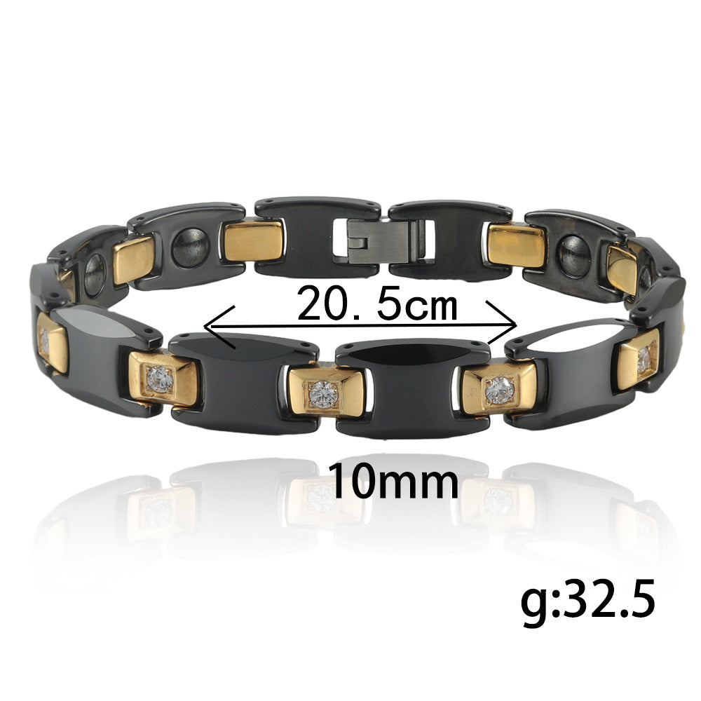 Punk-Inspired Unisex Titanium Steel Bracelet - Personalized Stainless Steel & Tungsten Design for Men and Women